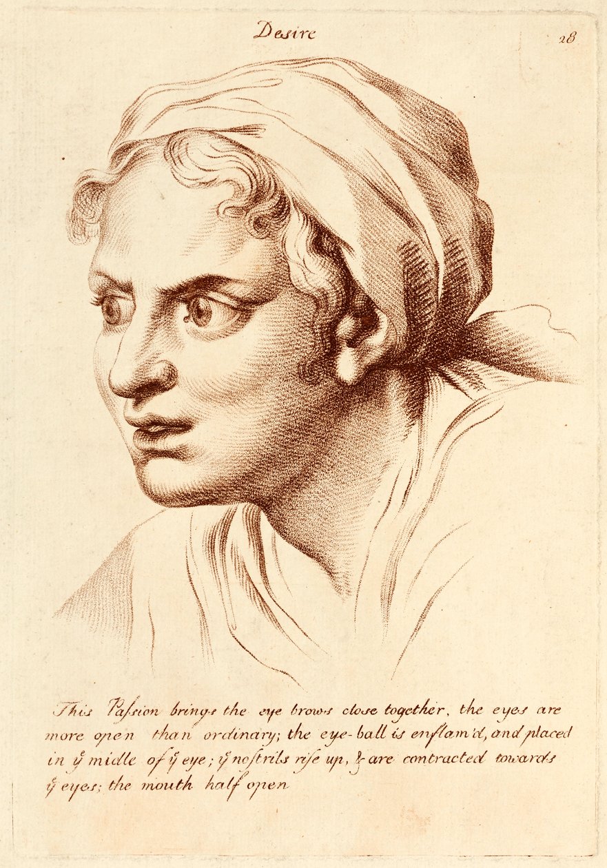 Lidenskapen "Desire" (gravering) av Charles Le Brun