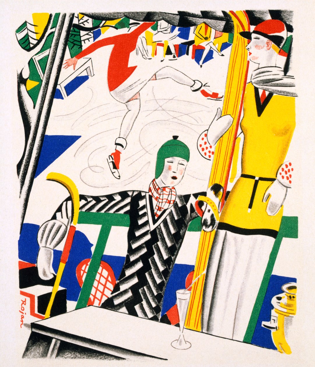 Sledging, ca. 1920 (stensil på papir) av Charles Martin