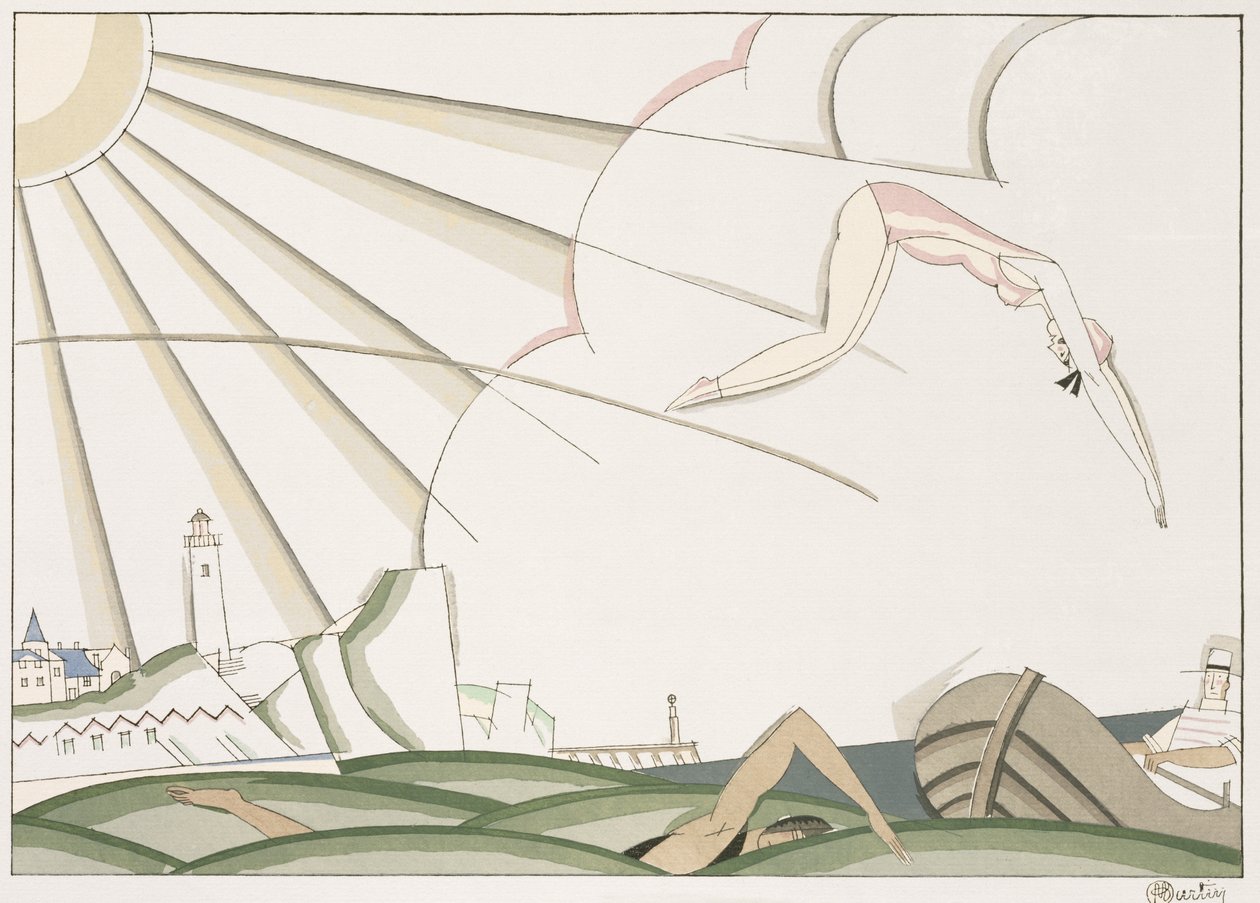 The Dive, ca. 1920 (stensil på papir) av Charles Martin