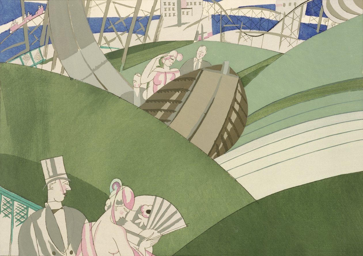 The Watershute at the Fair, ca. 1920 (stensil på papir) av Charles Martin