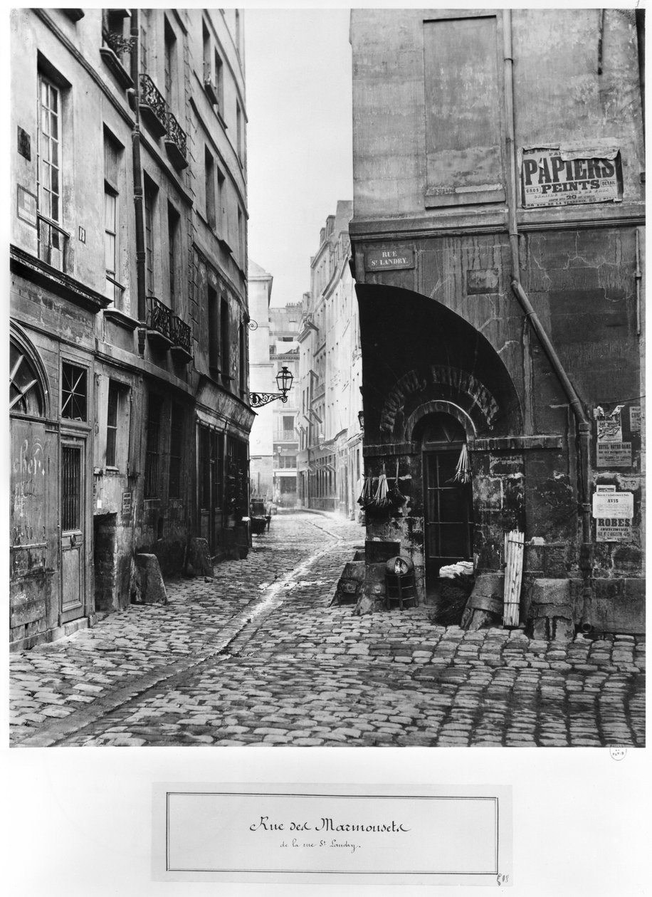 Rue des Marmousets, fra rue Saint-Landry, Paris, 1858-78 av Charles Marville