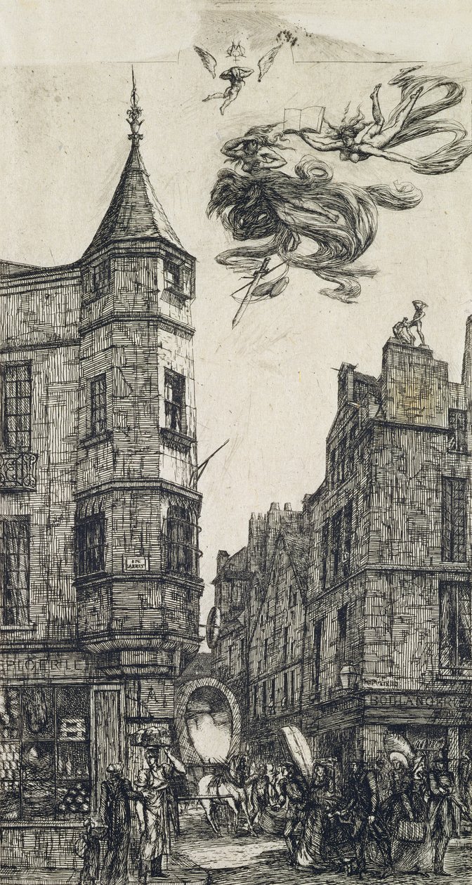 Turret, Rue de L'Ecole de Medecine, 22, 1861 av Charles Meryon