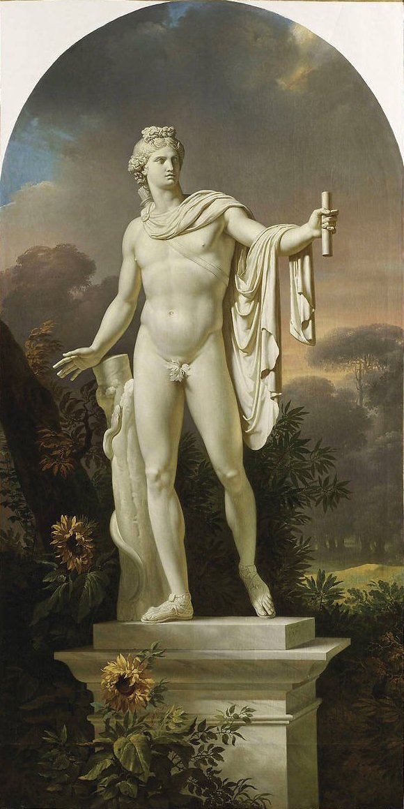 Apollo Belvedere i en landskapsform av Charles Meynier