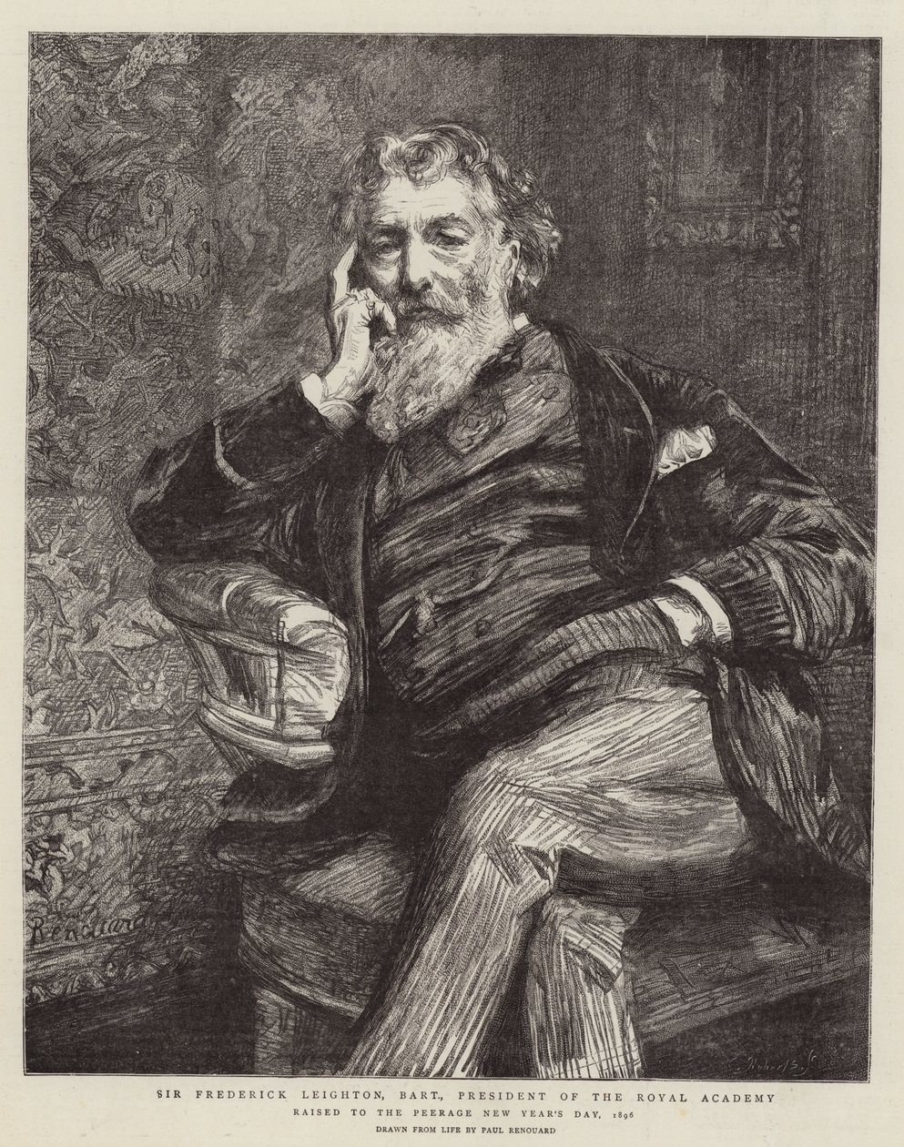 Sir Frederick Leighton, Baronet, president for Royal Academy av Charles Paul Renouard