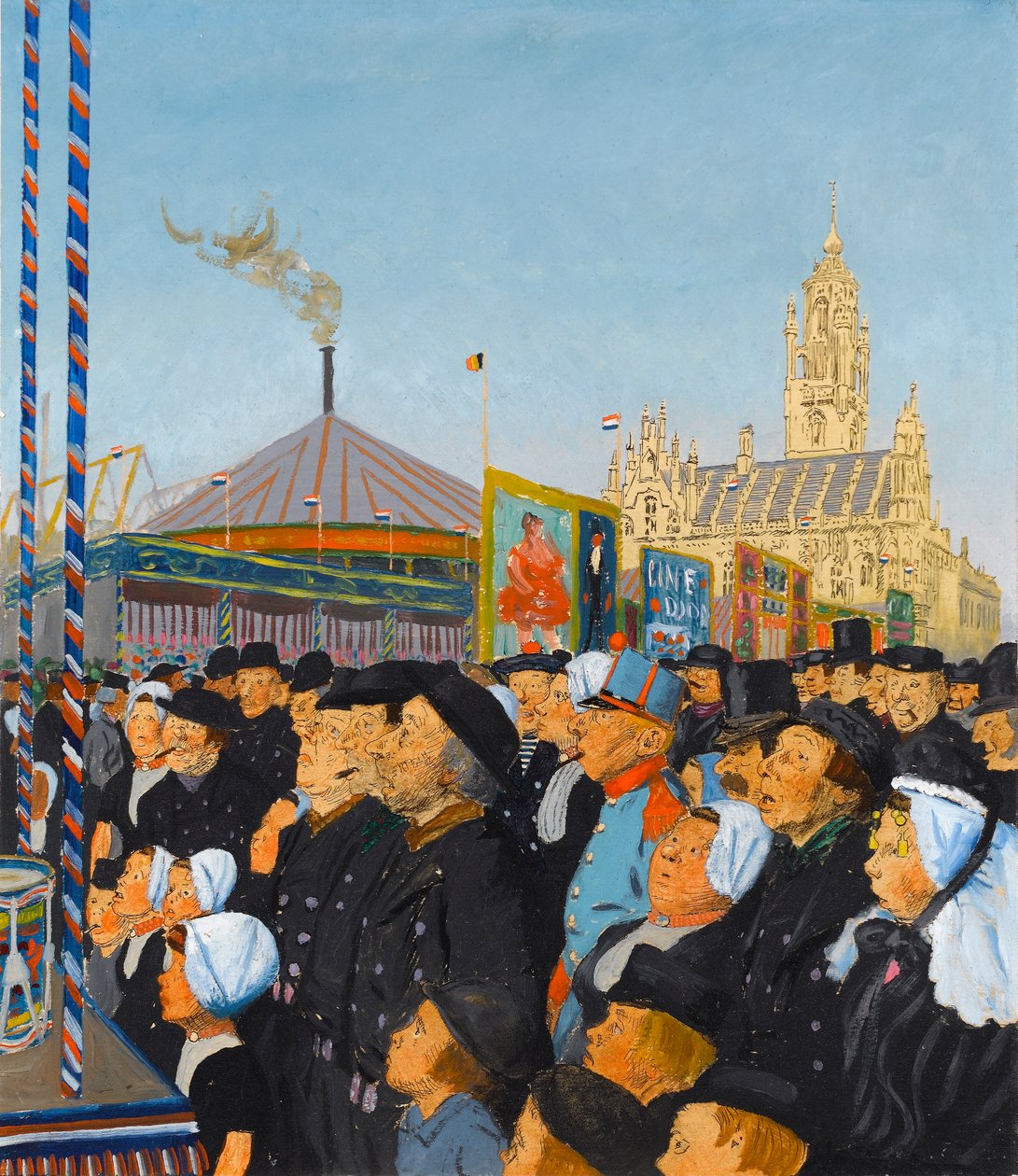 At Middleburg: The Kermis, august, 1913 (olje på kort) av Charles Pearse