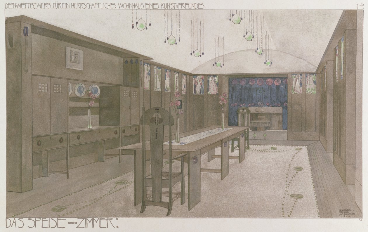 Design for en spisestue, 1901 av Charles Rennie Mackintosh