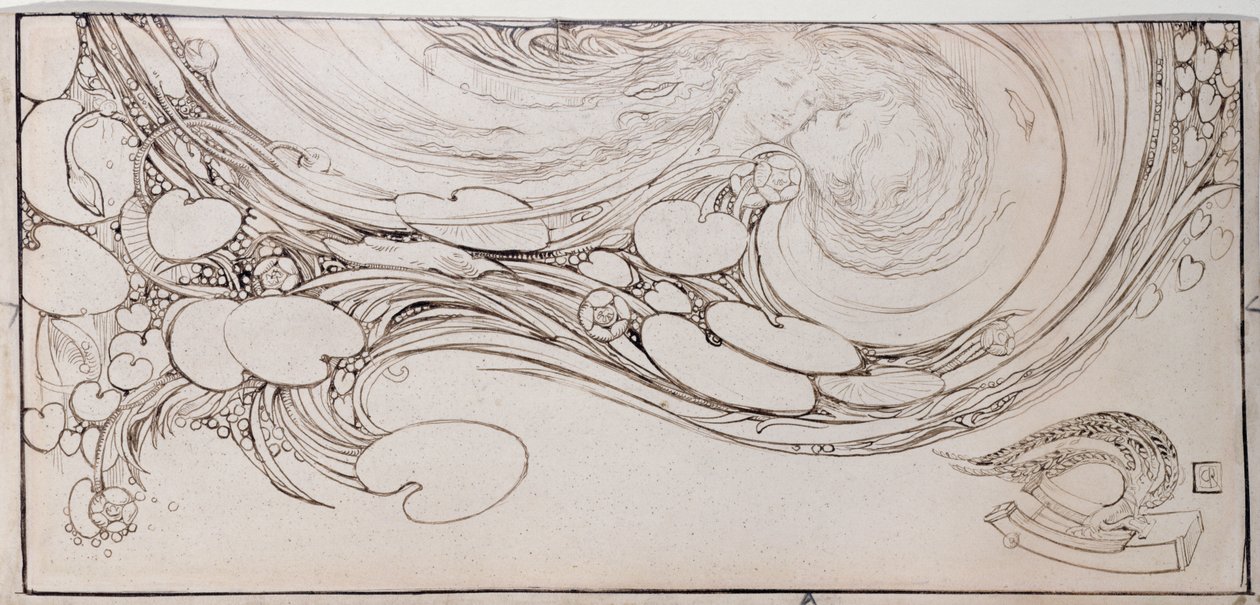 Et ekko fra Willowwood, 1890 (penn og blekk på vellum) av Charles Ricketts