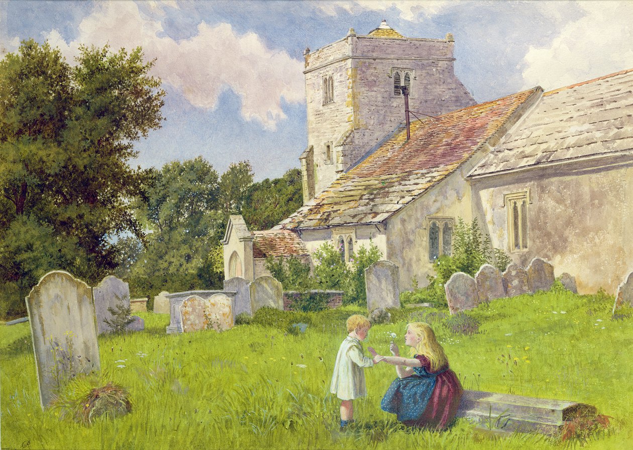 Barn i en kirkegård av Charles Rossiter