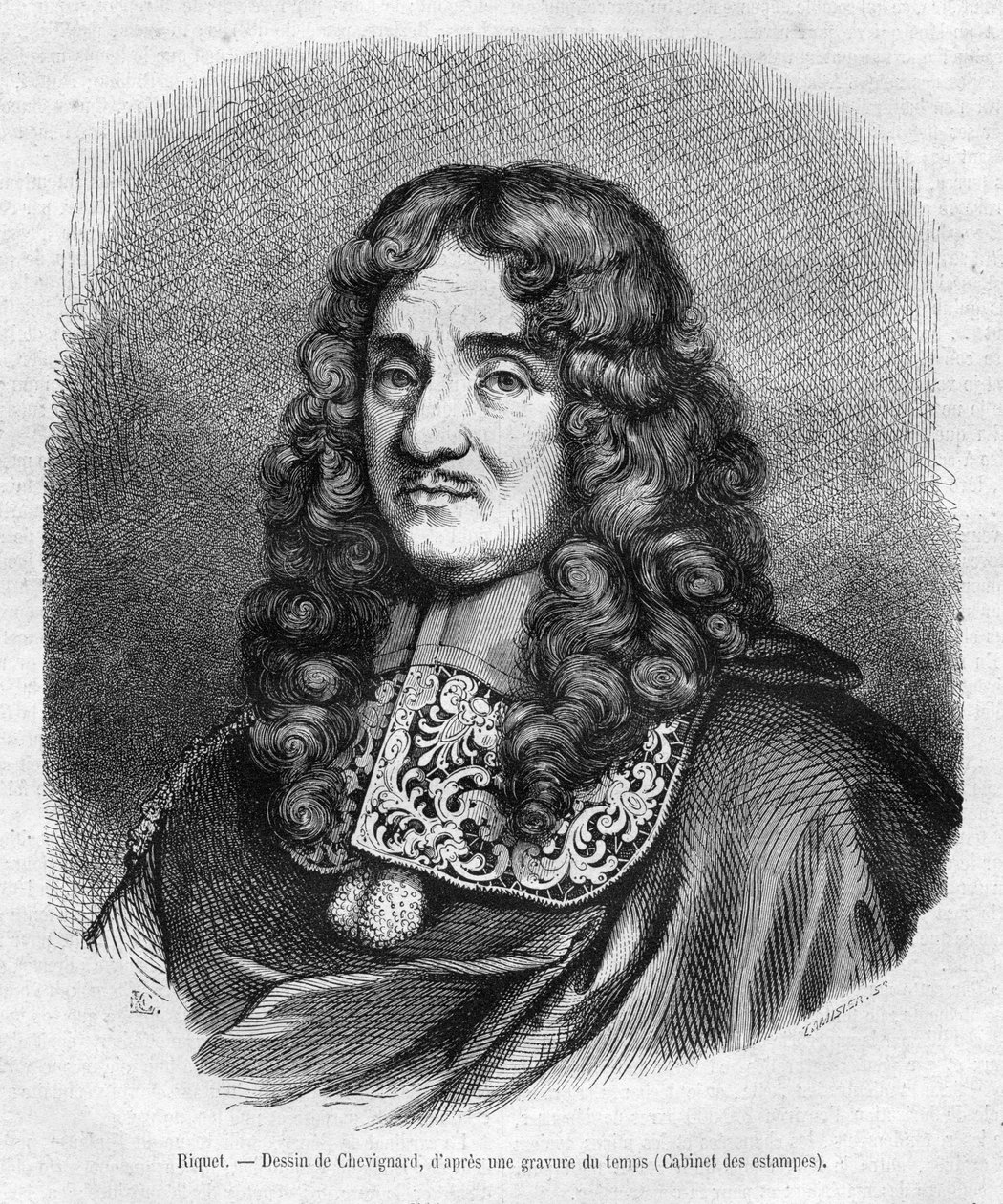 gravert portrett av Charles Tamisier Lechevallier Chevignard