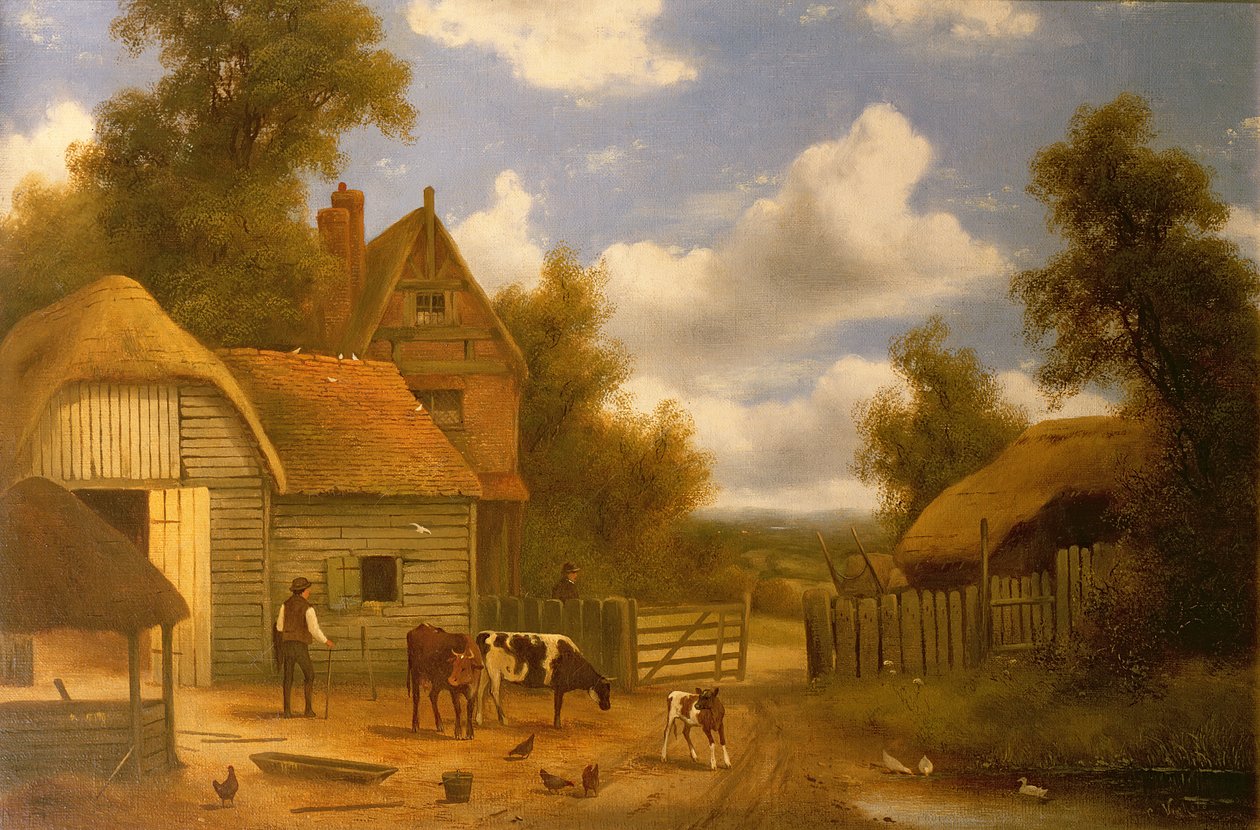 Gårdstun scene av Charles Vickers