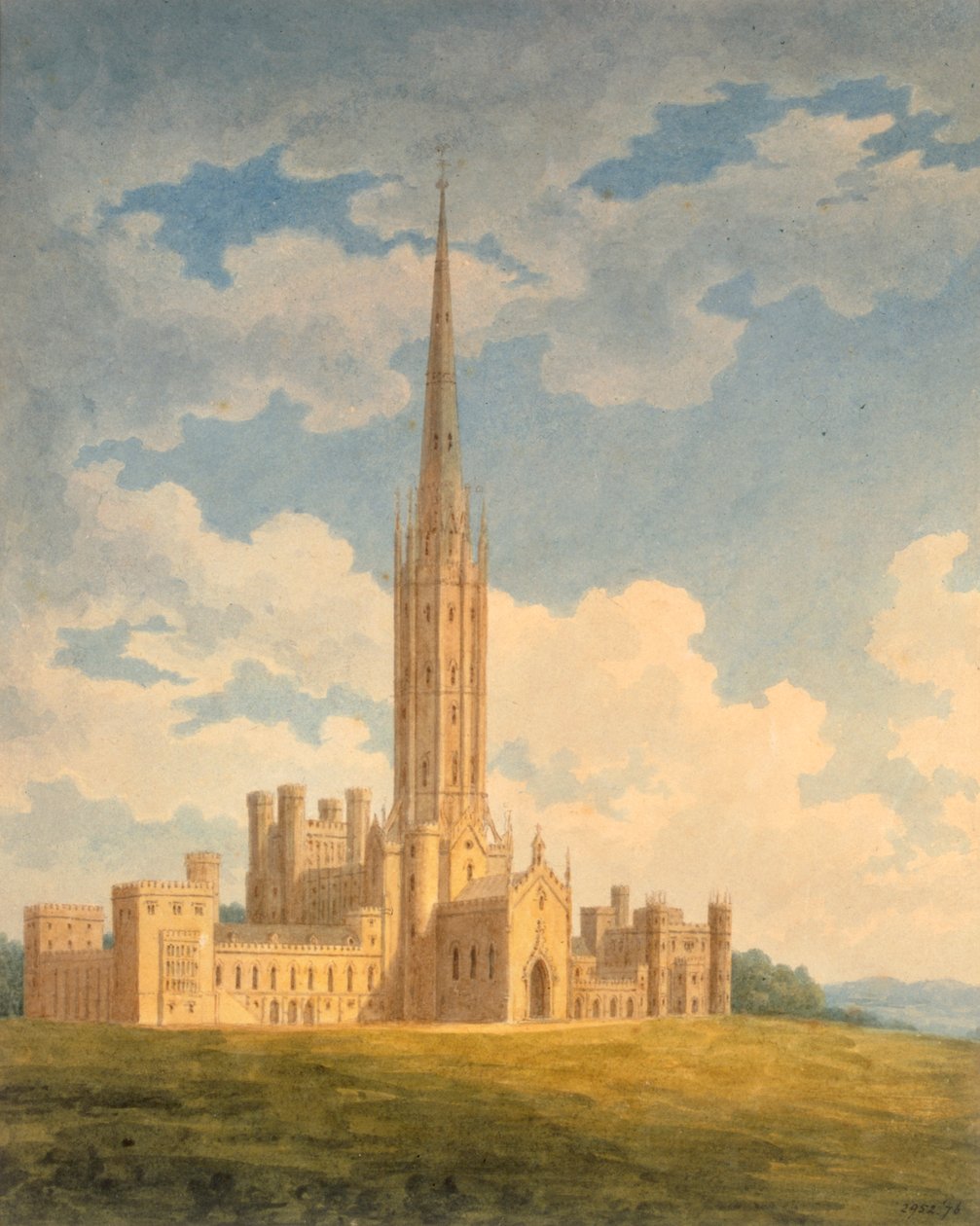 Nord-vest utsikt over Fonthill Abbey av Charles Wild