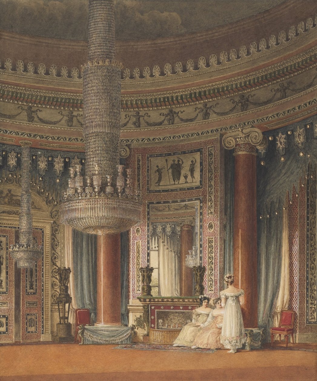 The Circular Dining Room at Carlton House, London av Charles Wild