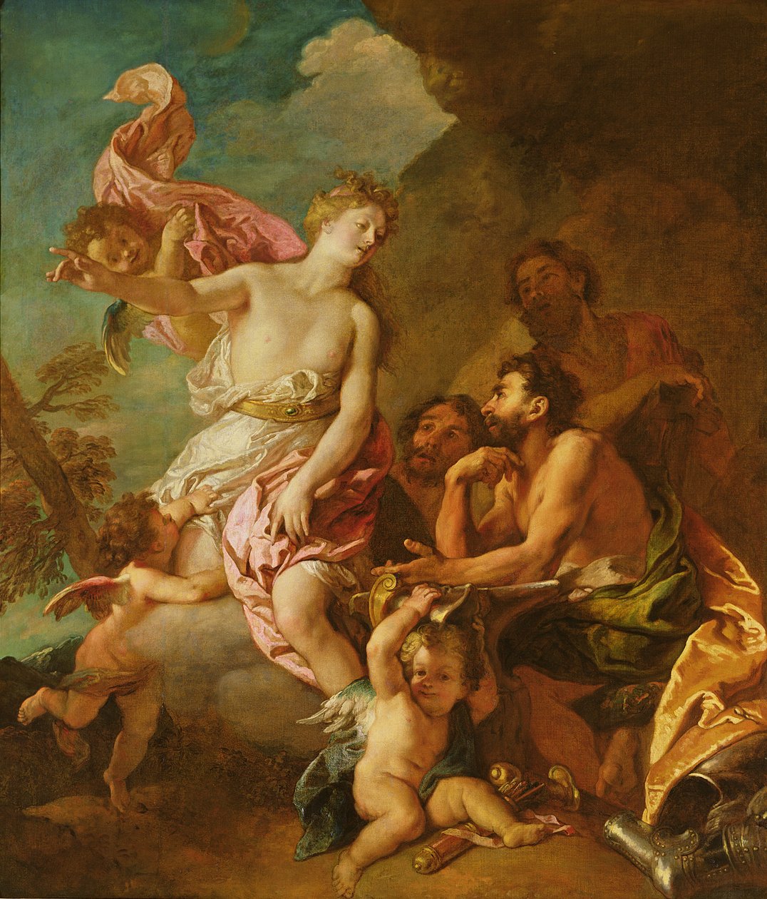 Venus ber Vulcan våpen for Aeneas av Charles de la Fosse