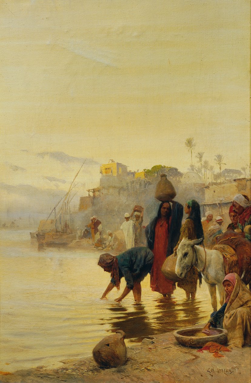 Vaskedamer i Nilen av Charles (Carl) Wilda