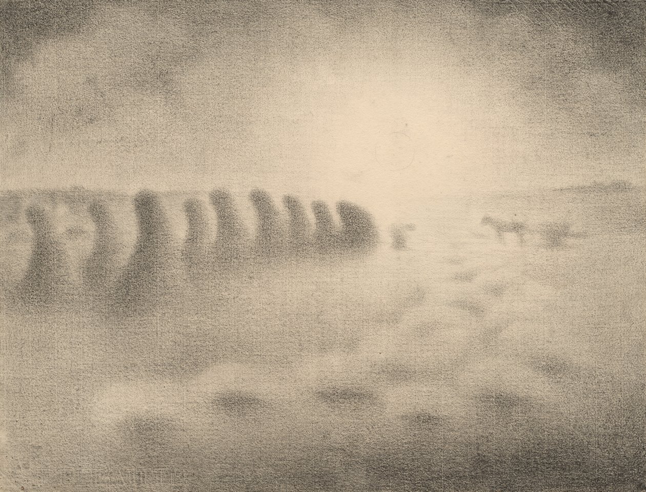 Slutten av innhøstingen, 1890-tallet. av Charles Angrand