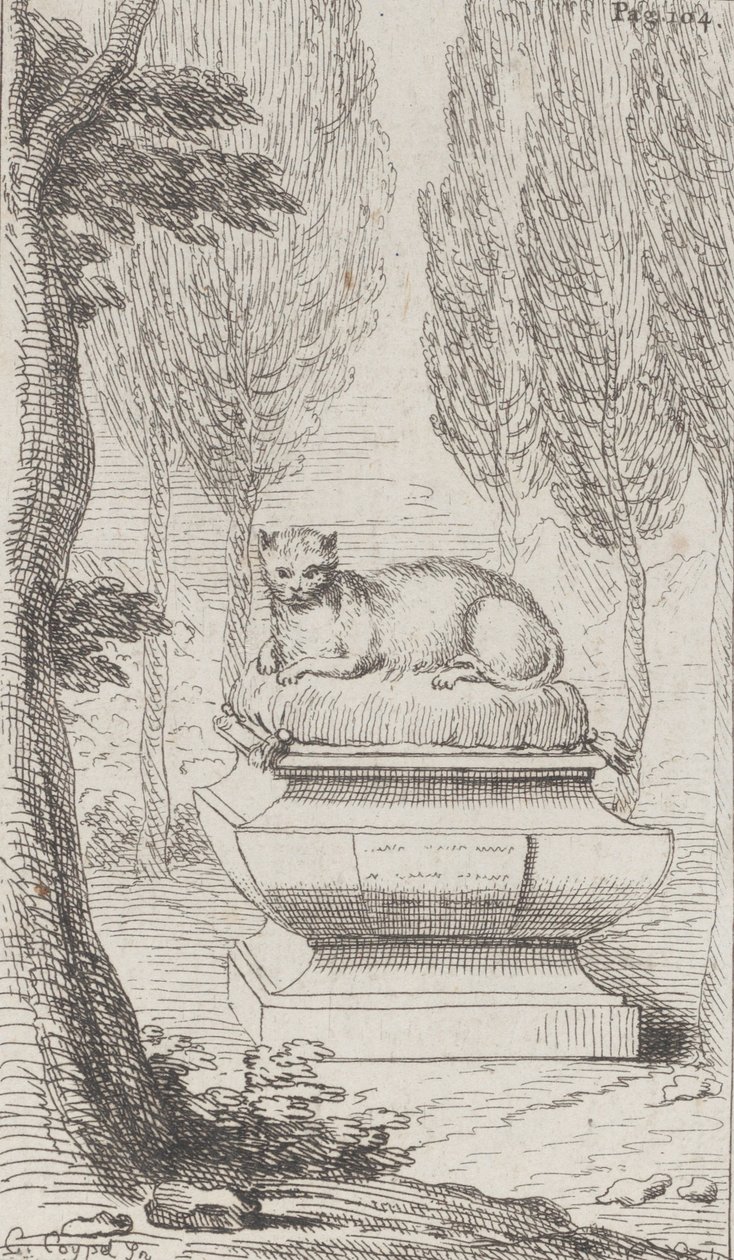 Katt på toppen av en grav, 1714-52., 1714-52. av Charles Antoine Coypel