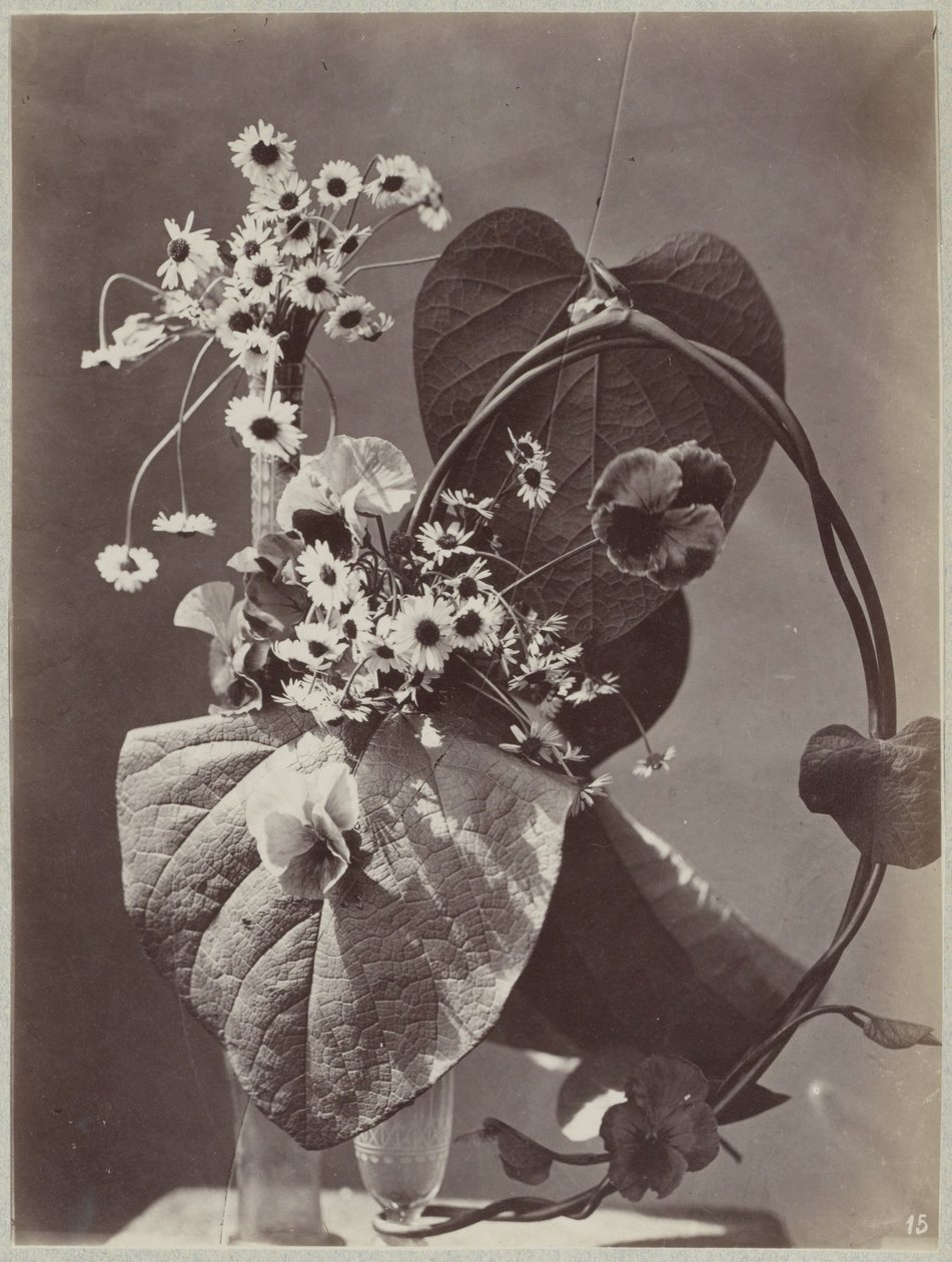 Blomsterstudie med glassvaser av Charles Aubry (manner of)