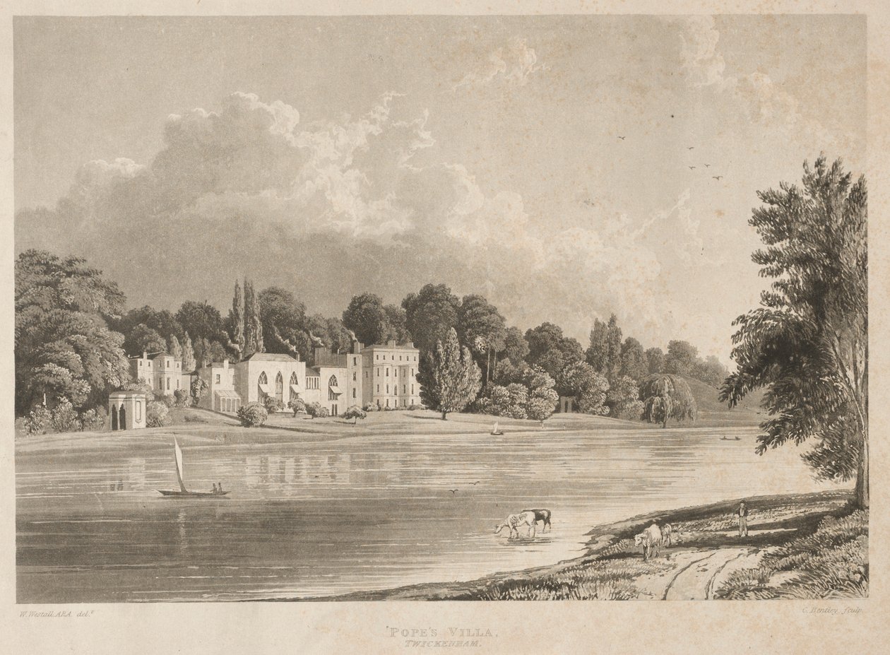 Popes Villa, Twickenham, 1828. av Charles Bentley