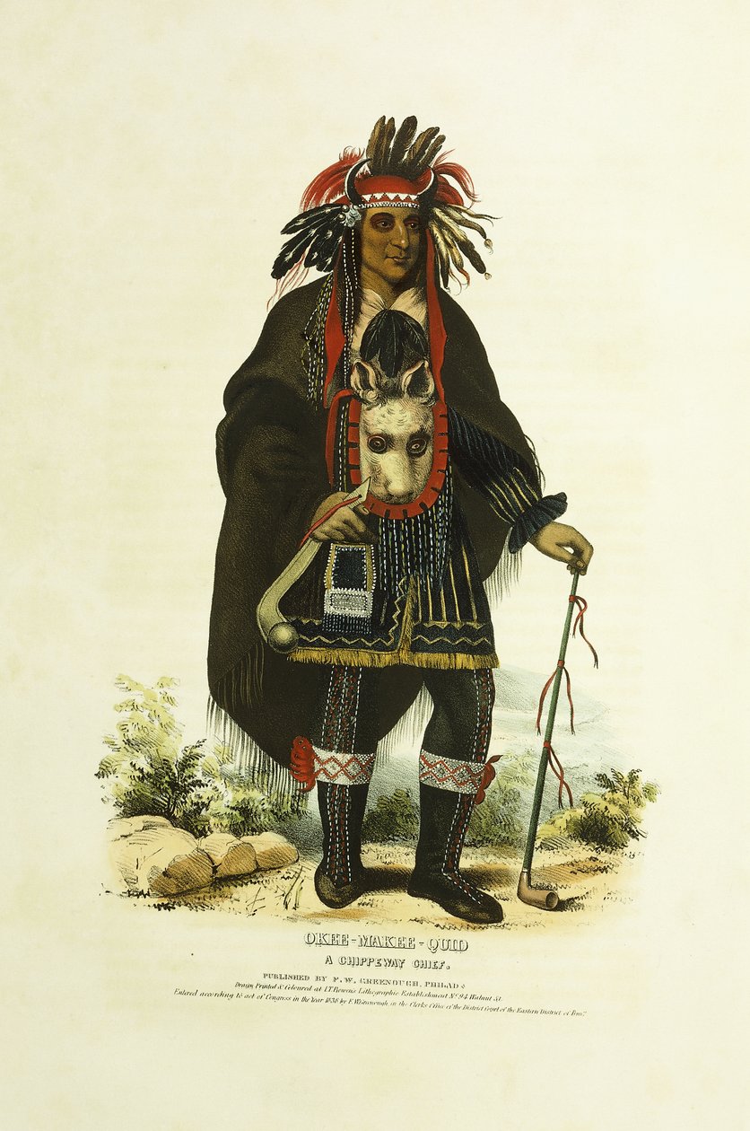 Okee-Makee-Quid, en Chippeway-sjef av Charles Bird (after) King