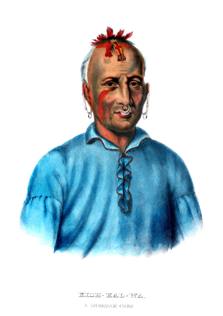 Kishkalwa, en Shawnee-sjef av Charles Bird King