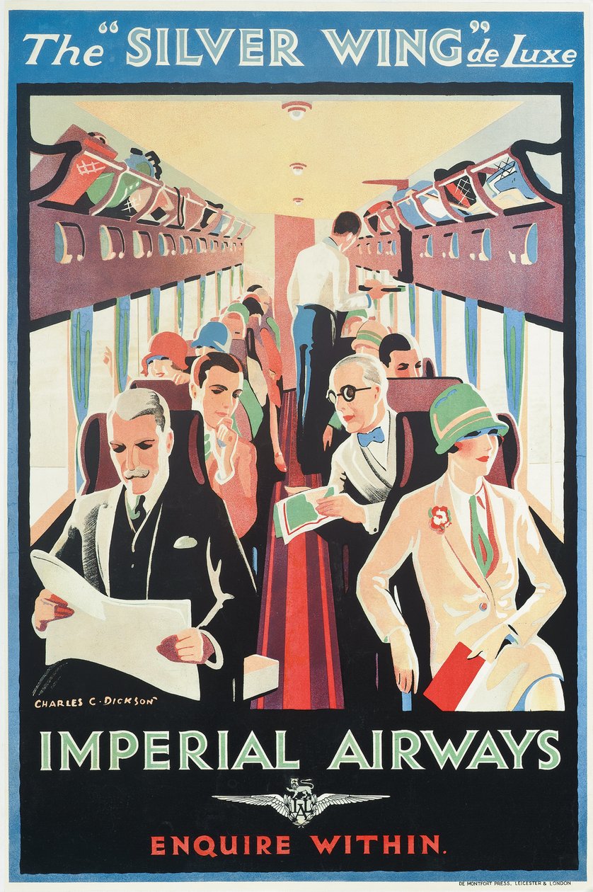 Plakatreklame for Imperial Airways (fargelitografi) av Charles C. Dickson