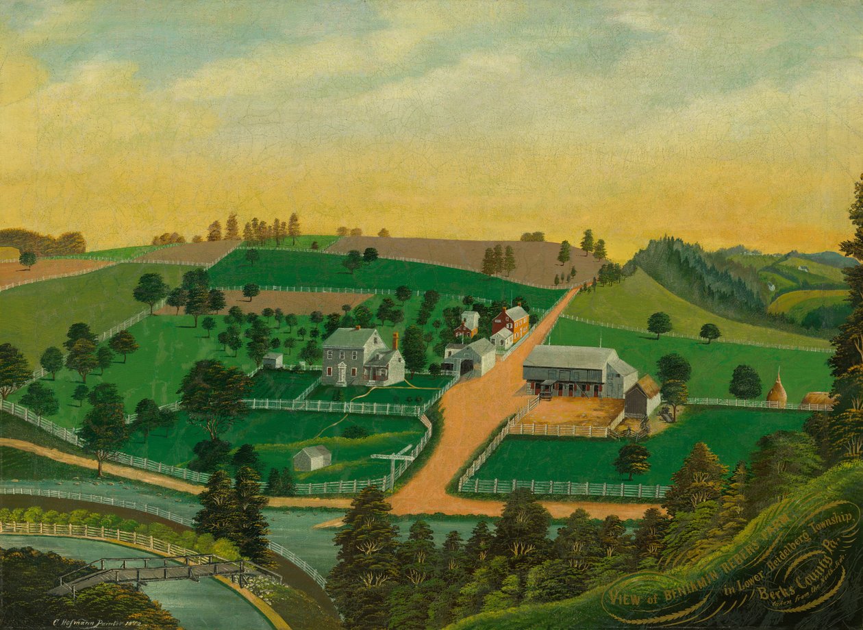 Utsikt over Benjamin Rebers gård, 1872. av Charles C. Hofmann