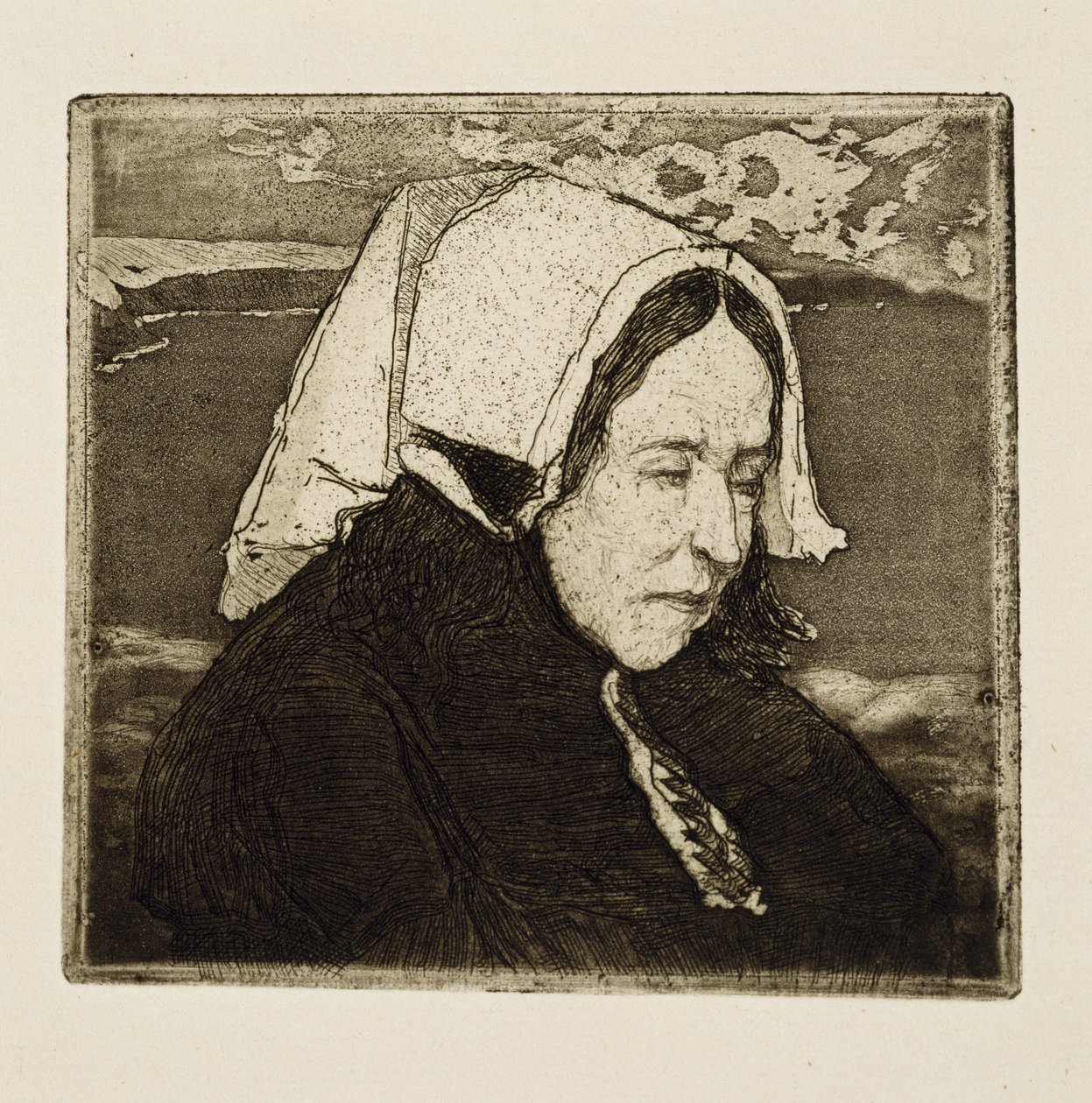 Eldre kvinne fra Oeussant av Charles Cottet