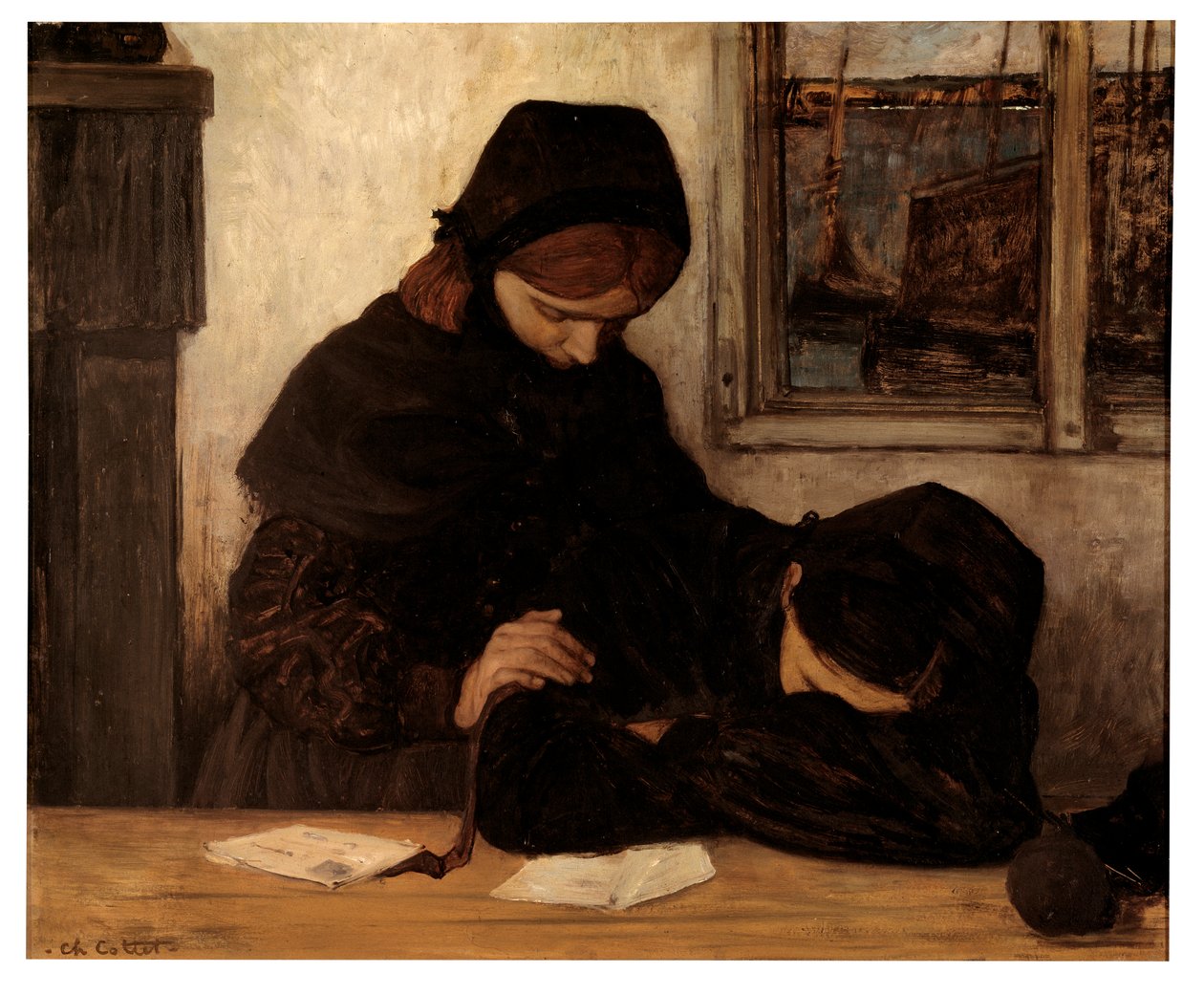 Mourning at Ouessant (olje på lerret) av Charles Cottet