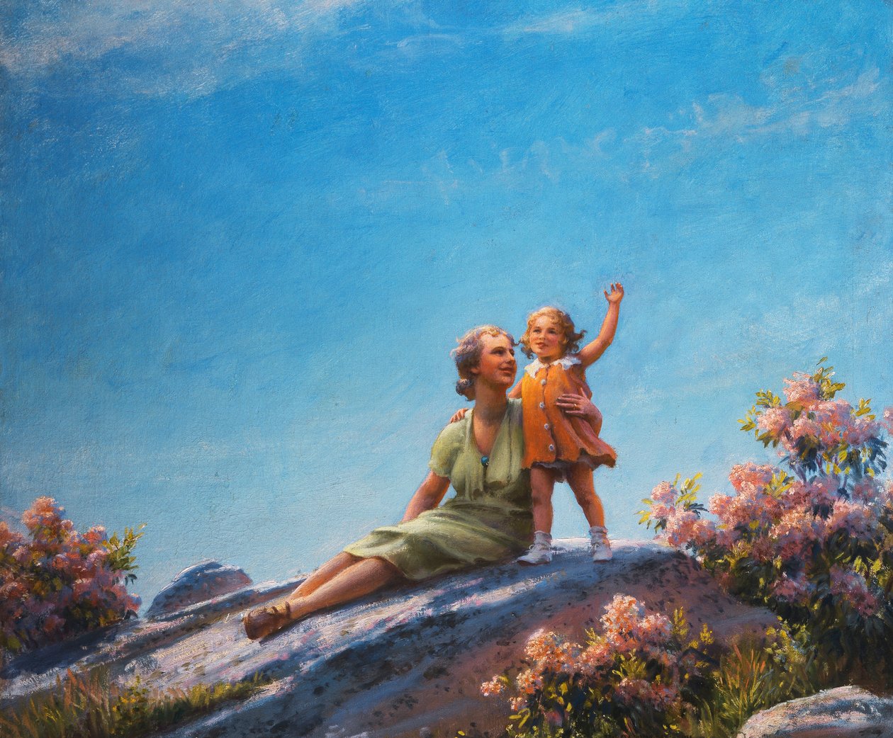 Et lykkelig øyeblikk av Charles Courtney Curran