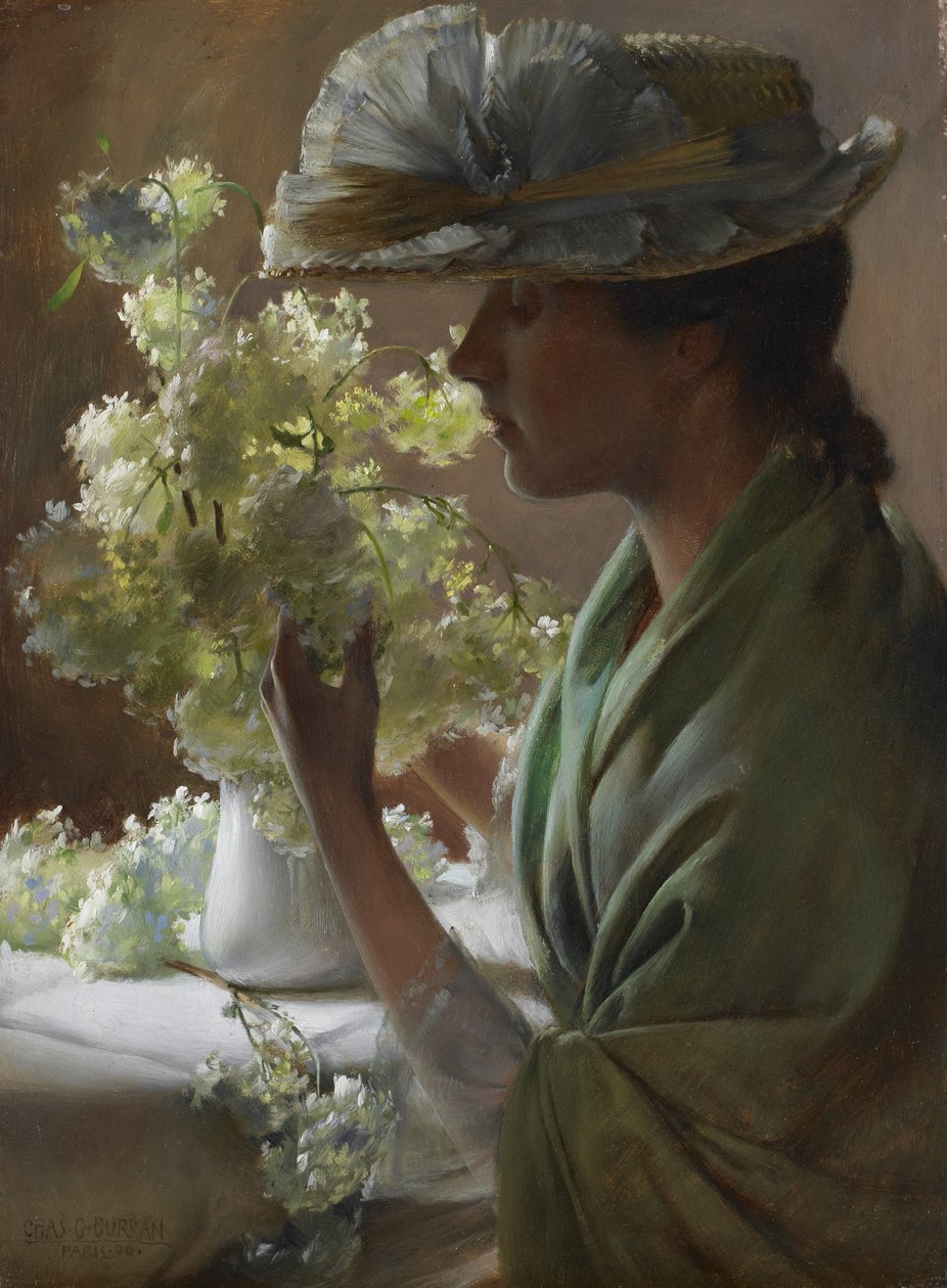 Lady with a Bouquet (snøballer) av Charles Courtney Curran