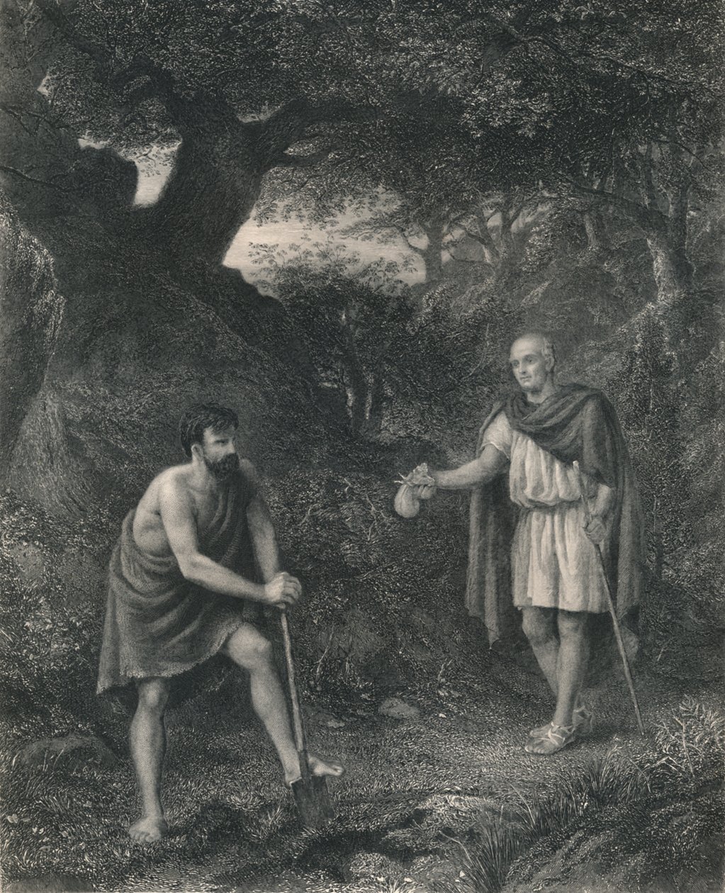 Timon og Flavius Timon av Athen, c1870 av Charles Cousen
