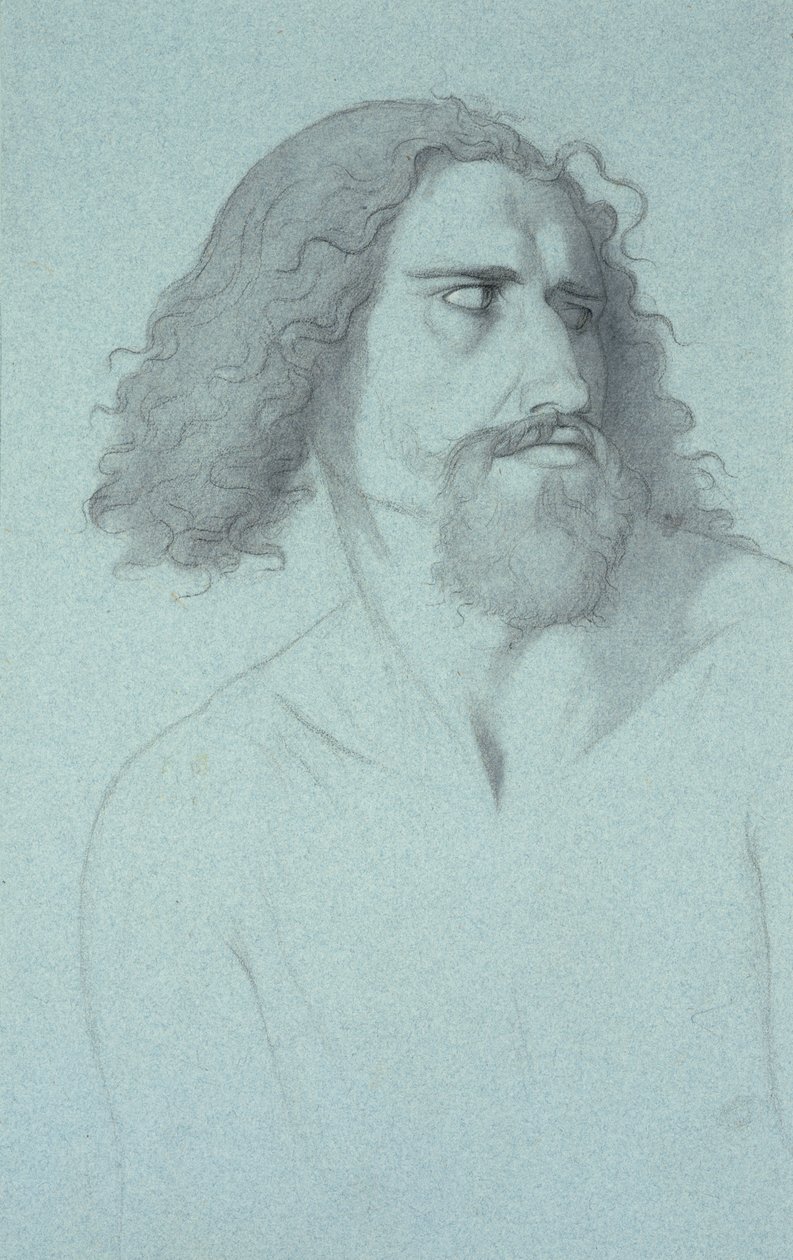 Head of a Man (kull på papir) av Charles Damour