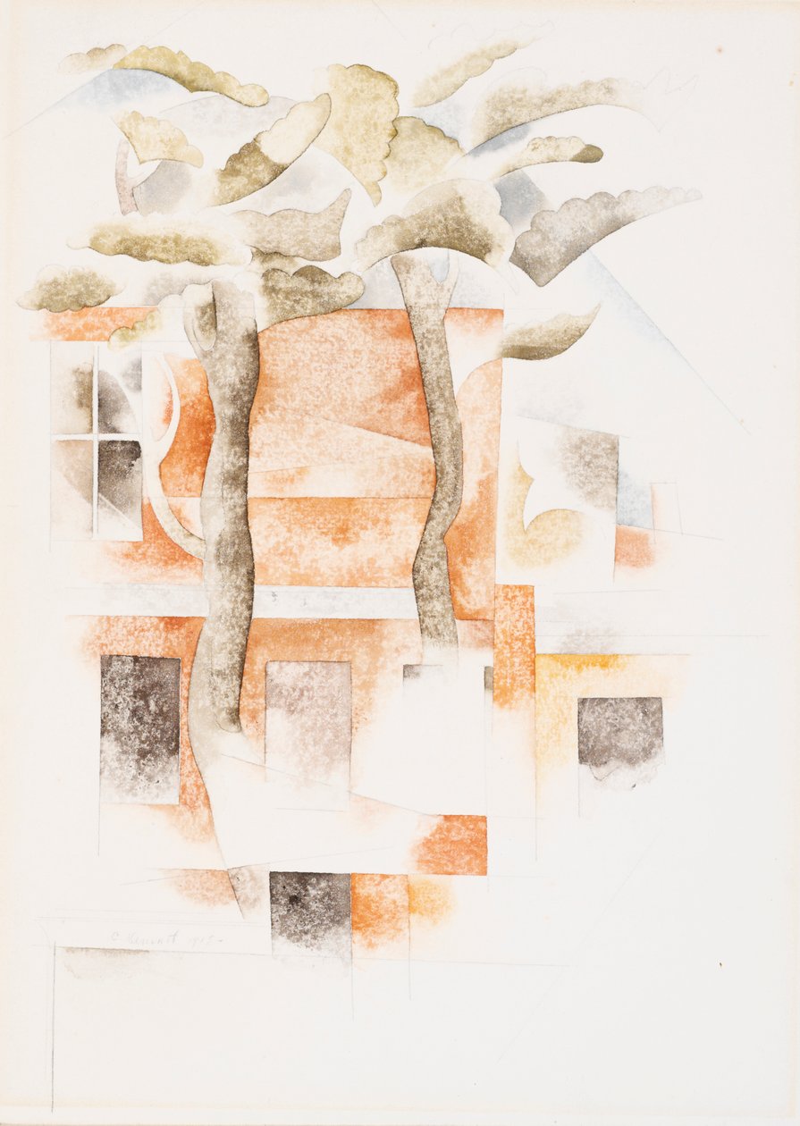 Bermuda: Hus sett gjennom trær av Charles Demuth