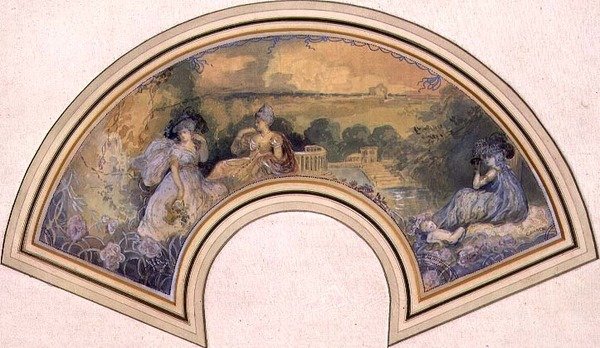 Design for vifte, ca. 1893-98 av Charles Edward Conder