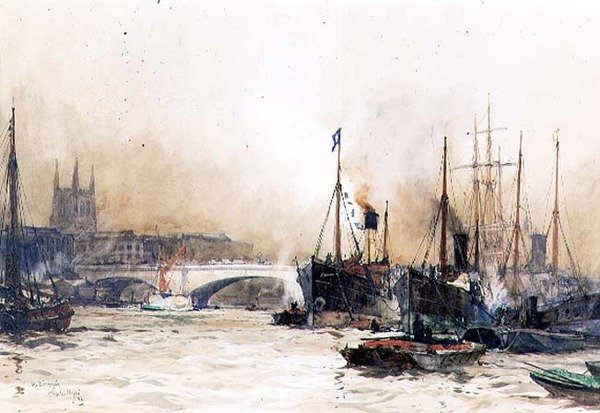 Utenfor Billingsgate (wc) av Charles Edward Dixon