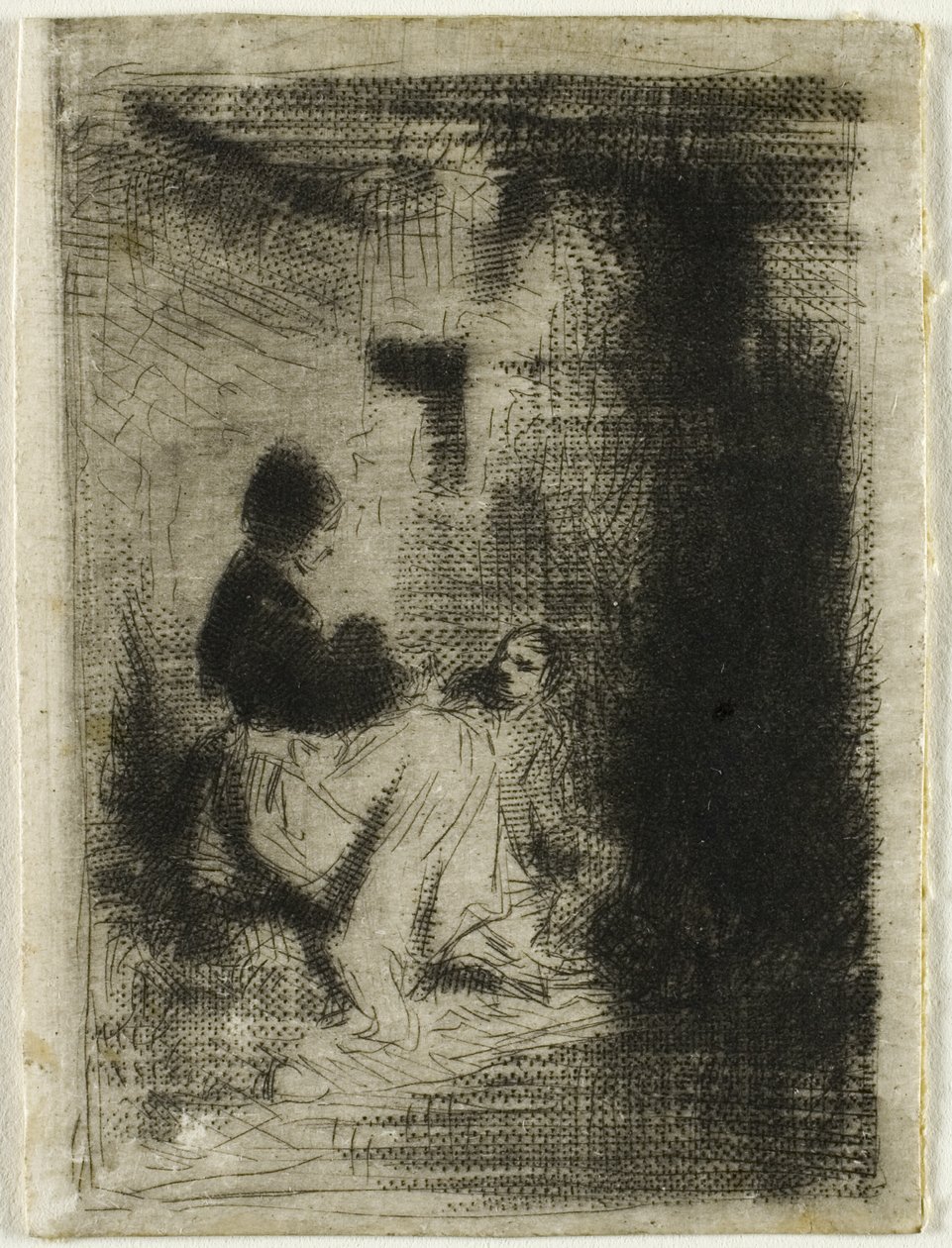 En kvinne og hennes barn av Charles Emile Jacque