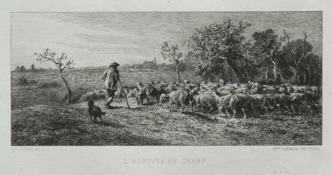 Ankommer feltet av Charles Emile Jacque