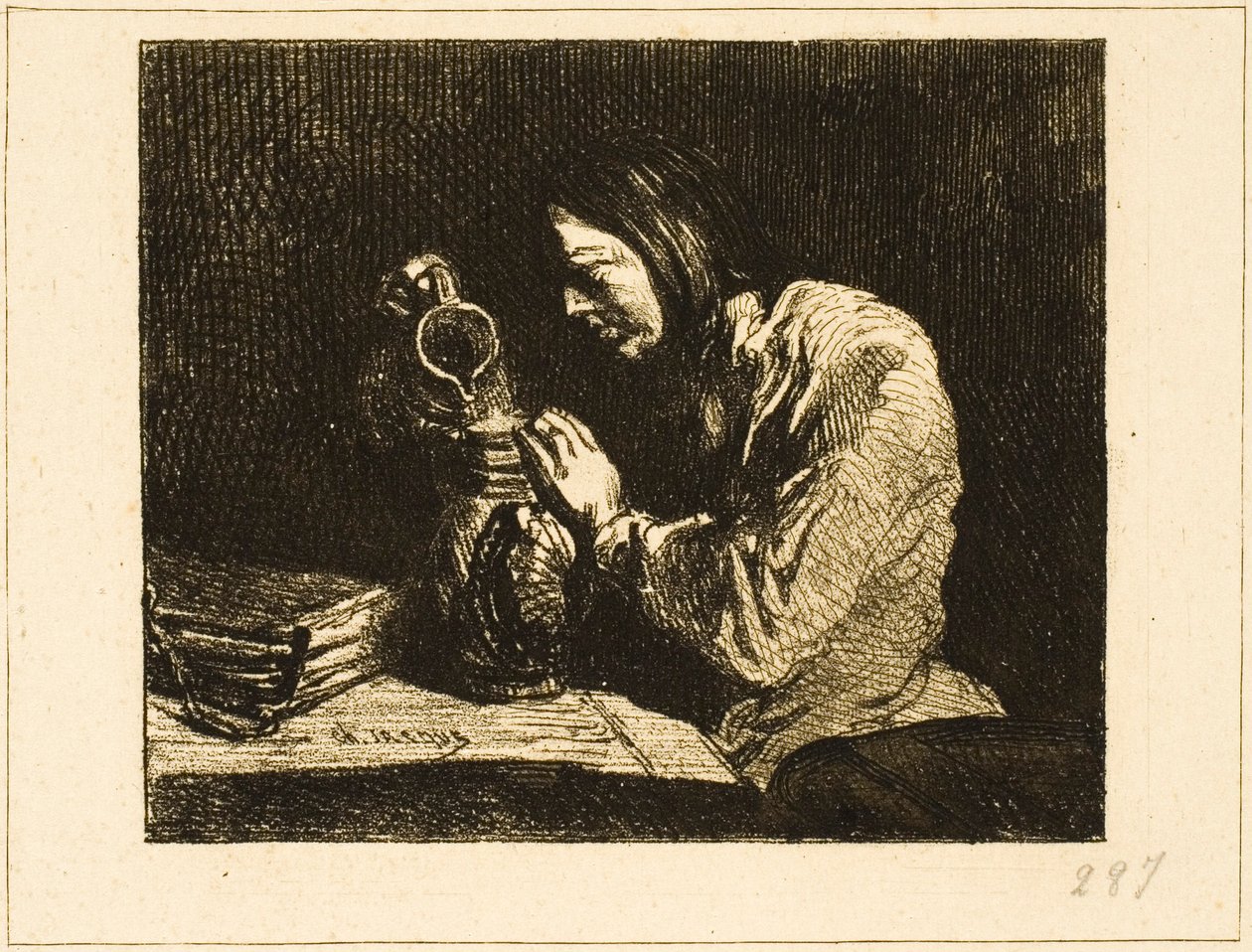 Byste av en mann av Charles Emile Jacque