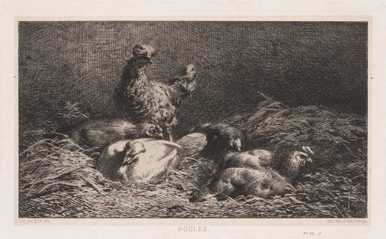 Kyllinger, 1867. av Charles Emile Jacque