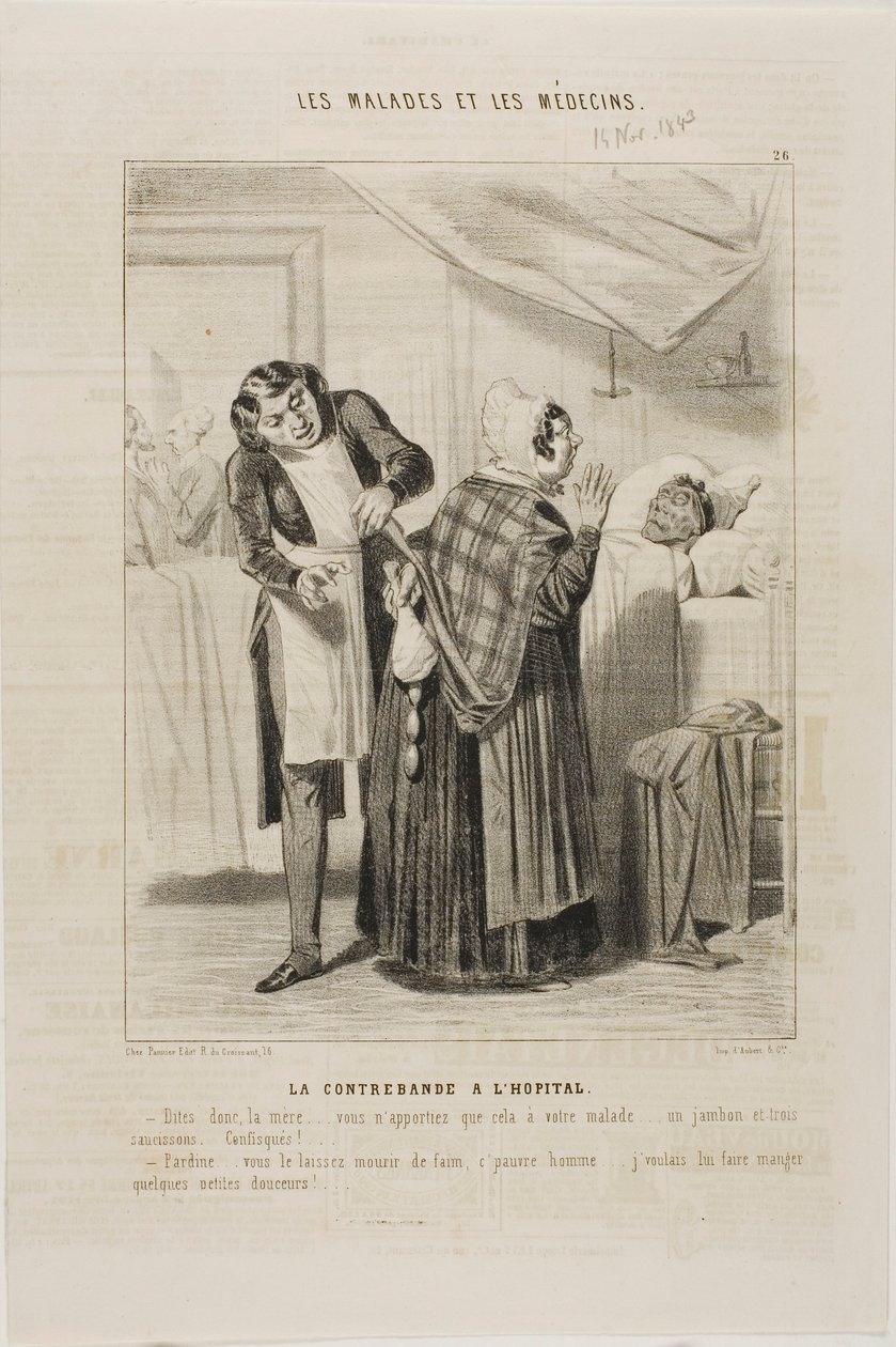 Smugling på sykehuset (plate 26) av Charles Emile Jacque