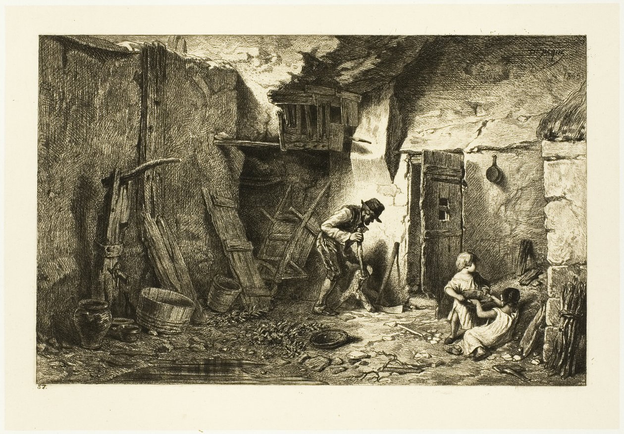 Gårdsplass av Charles Emile Jacque