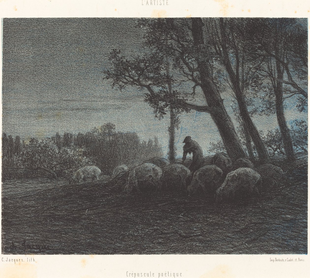 Poetisk Twilight av Charles Emile Jacque