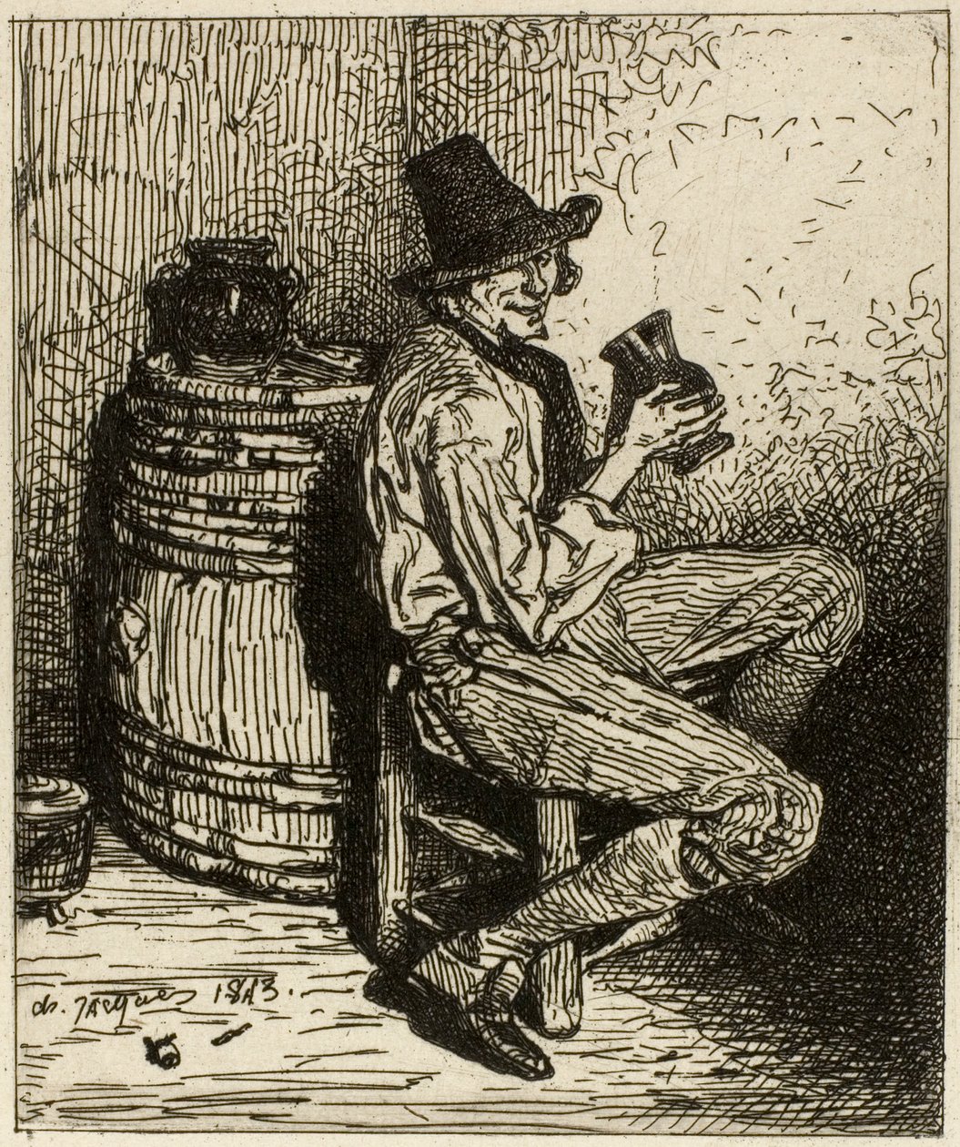 Drikker av Charles Emile Jacque