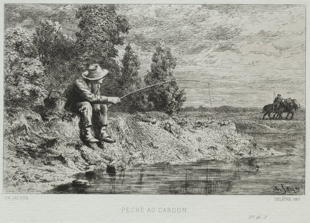 Fiske. av Charles Emile Jacque