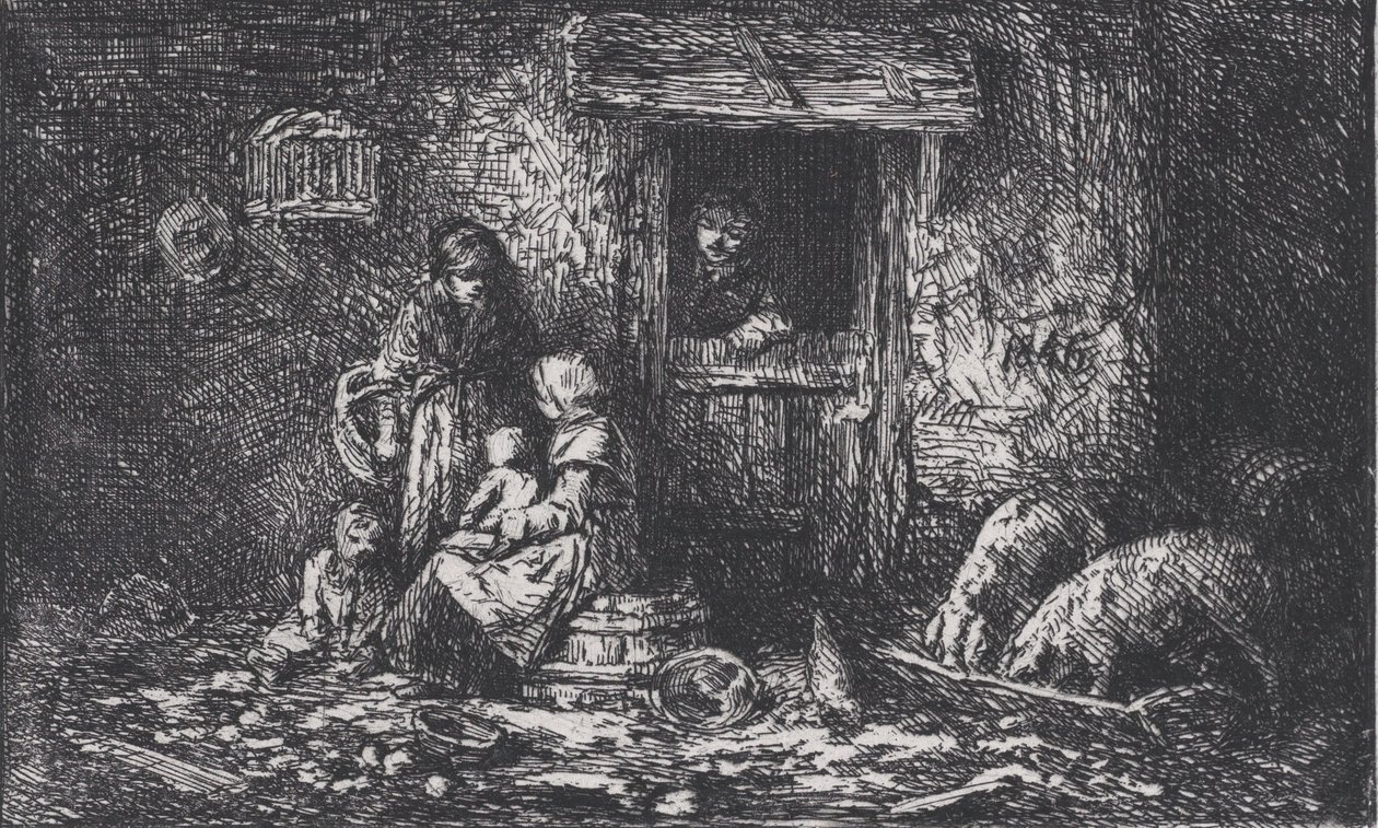Port til gården, ca. 1850. av Charles Emile Jacque
