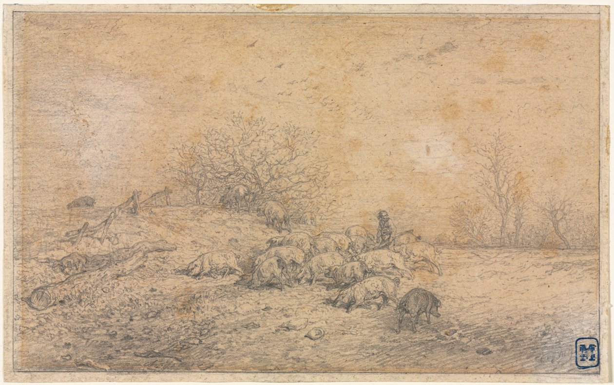 Griseflokk, ca. 1845. av Charles Emile Jacque