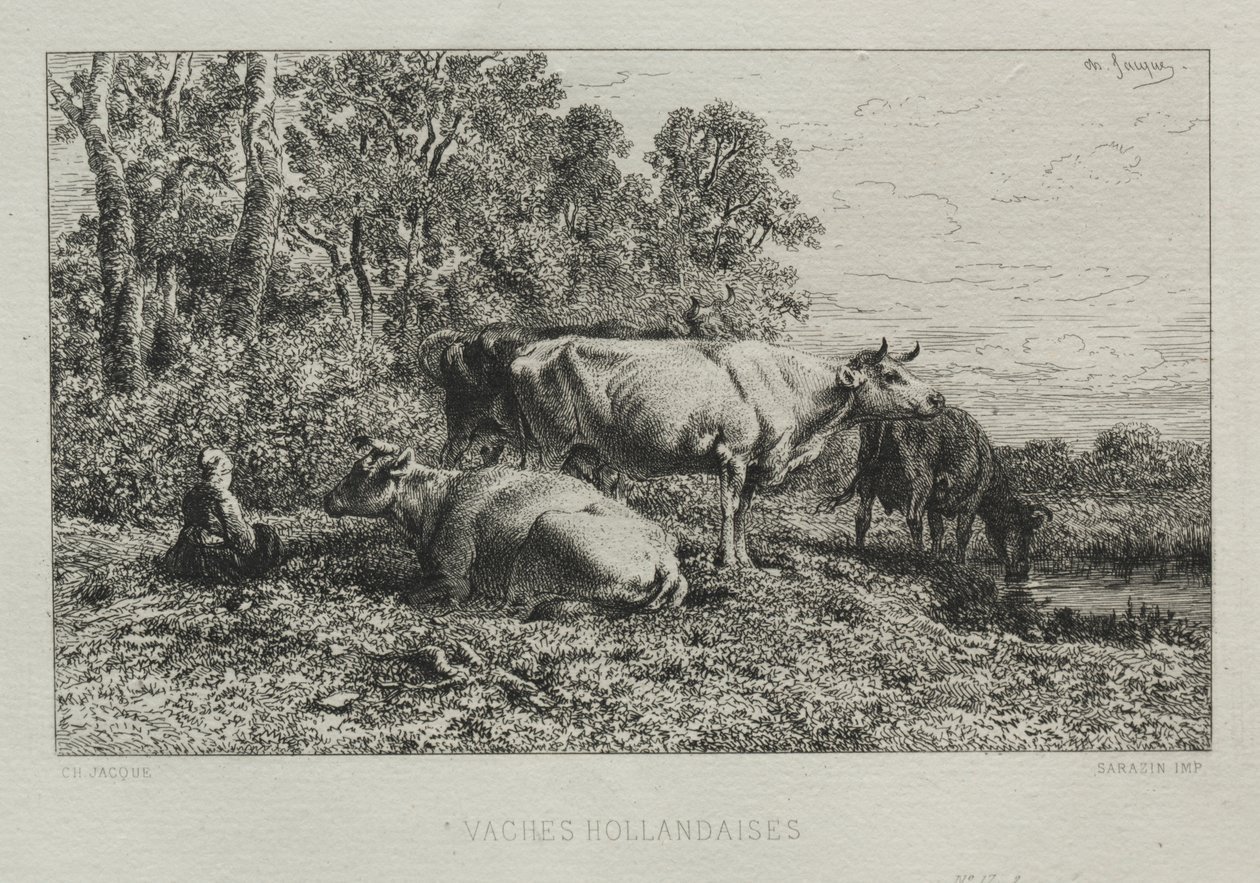 Holland Cows av Charles Emile Jacque