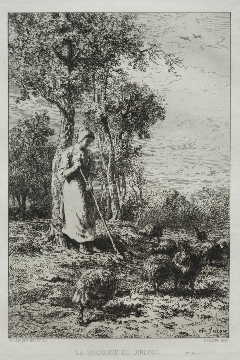 Tyrkia-keeperen. av Charles Emile Jacque