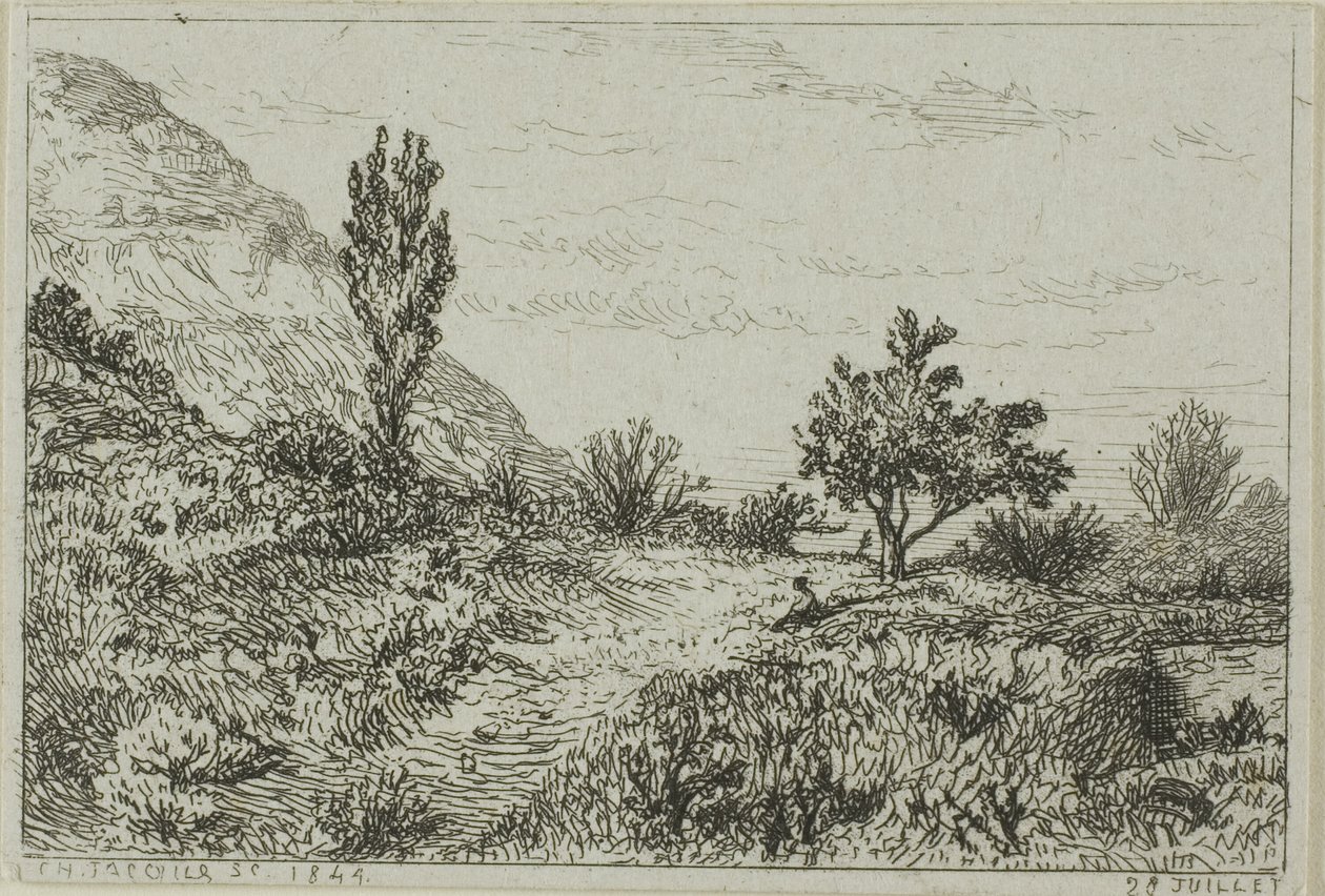 Landskap av Charles Emile Jacque