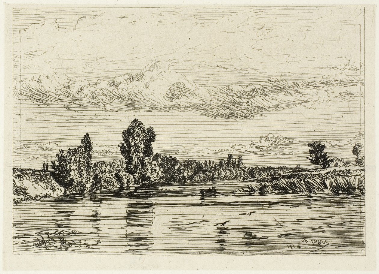 Landskap nær Asnières av Charles Emile Jacque